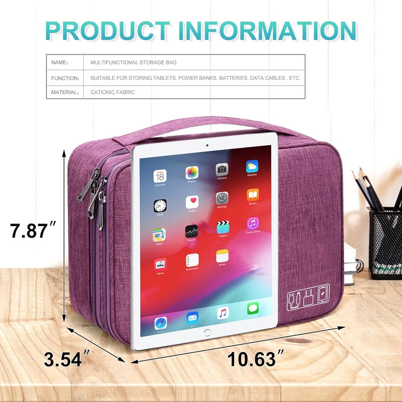 CILLA Electronics Organizer Travel, Travel Cord Organizer Case, Compact Electronics Accessories Bag for Cable, Cord, Charger, Phone - Image 5